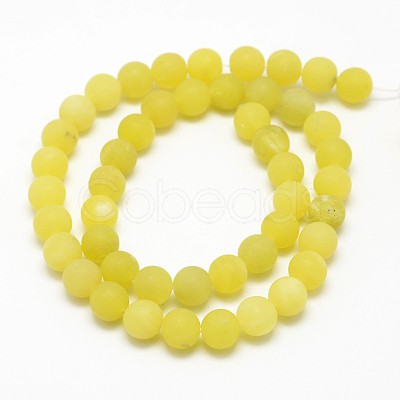 Natural Lemon Jade Round Beads Strands G-D677-8mm-1