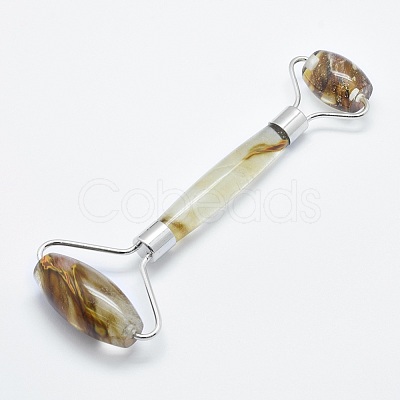 Tigerskin Glass Brass Face Massager MRMJ-G008-23P-1