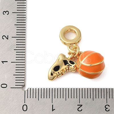 Rack Plating Brass Enamel European Dangle Charms KK-P279-41G-1