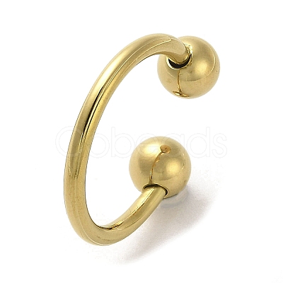 Round Ball 304 Stainless Steel Cuff Ring RJEW-C036-03A-G-1