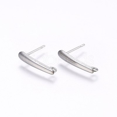 Non-Tarnish 201 Stainless Steel Stud Earring Findings X-STAS-I095-06P-1