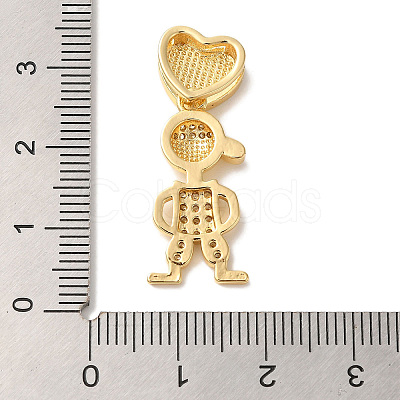 Rack Plating Brass Micro Pave Cubic Zirconia Pendants KK-L220-018G-01-1