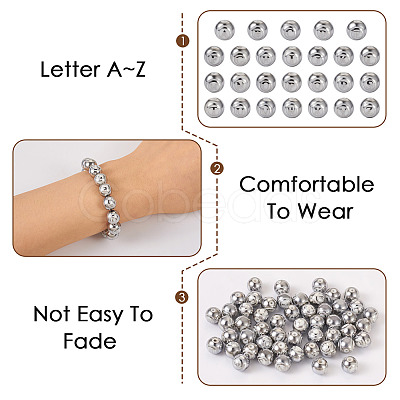 52Pcs 26 Style Electroplate Glass Alphabet Beads FIND-TA0001-99B-1