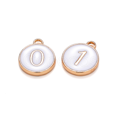 Light Gold Plated Alloy Enamel Charms ENAM-T010-01G-1