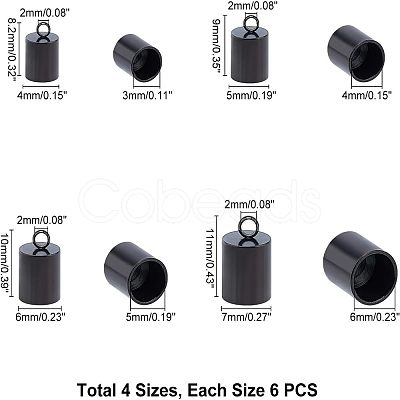 Unicraftale Column 304 Stainless Steel Cord Ends STAS-UN0010-57EB-1