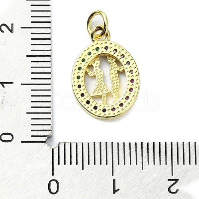 Brass Micro Pave Cubic Zirconia Pendant KK-H475-09G-1