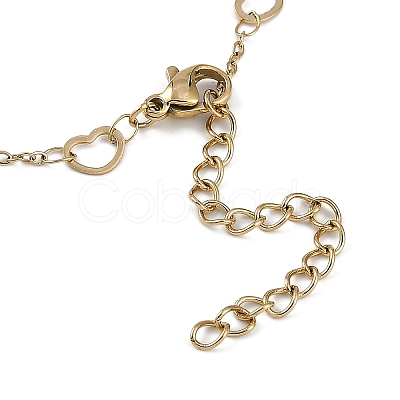 304 Stainless Steel Heart Link Chains Anklets AJEW-A057-09B-G-1