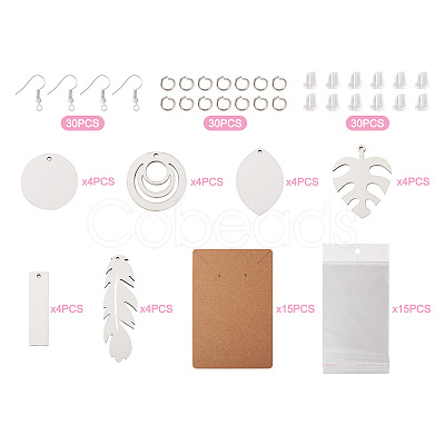 DIY Sublimation Blank Earring Making Kit DIY-SW0001-14-1