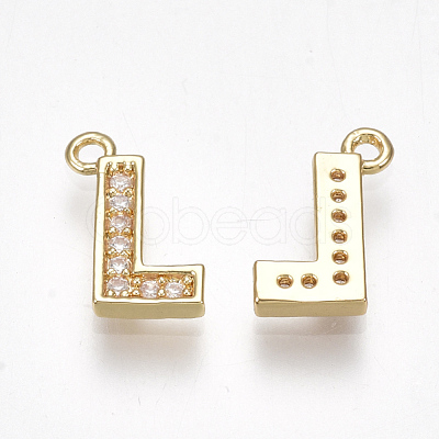 Brass Cubic Zirconia Charms X-KK-S348-330L-1