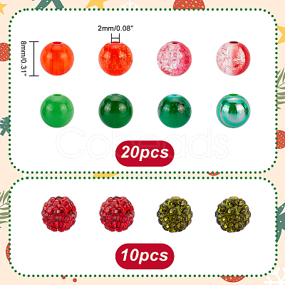 AHADERMAKER DIY Round Beads Jewelry Making Finding Kit for Christmas DIY-GA0003-52-1