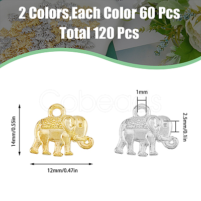 DICOSMETIC 120Pcs 2 Colors Metal Alloy Charms FIND-DC0004-55-1