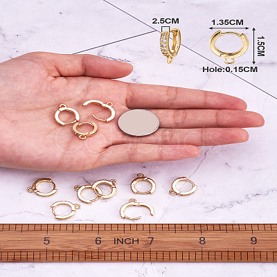 Eco-Friendly Brass Earring Hoops Findings KK-TA0007-40-1