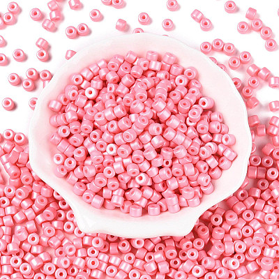 Baking Paint Pearlized Glass Seed Beads SEED-T008-03I-1