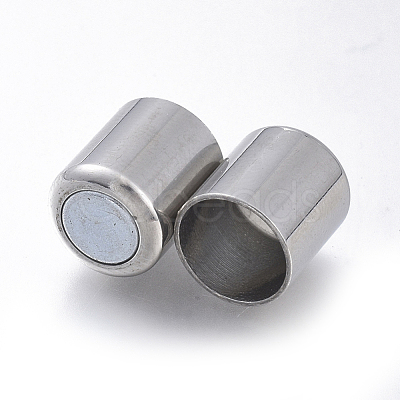 Tarnish Resistant 304 Stainless Steel Magnetic Clasps with Glue-in Ends STAS-D242-07P-1