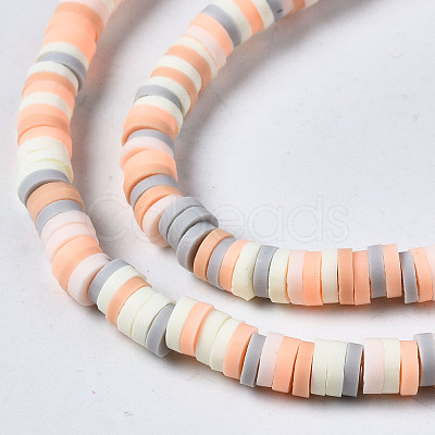 Handmade Polymer Clay Beads Strands CLAY-R089-4mm-108-1