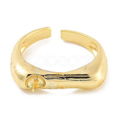 Rack Plating Brass Open Cuff Ring Settings KK-Z071-32G-1