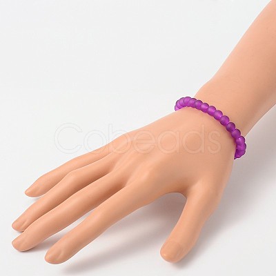 Stretchy Frosted Glass Beads Kids Bracelets for Children's Day BJEW-JB01768-1