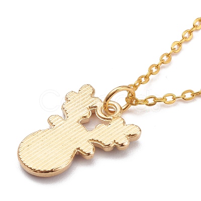 Christmas Theme Alloy Enamel Pendant Necklaces NJEW-JN03313-1