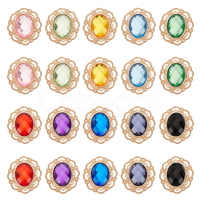 ARRICRAFT 20Pcs 10 Colors Sew on Rhinestone FIND-AR0003-30-1