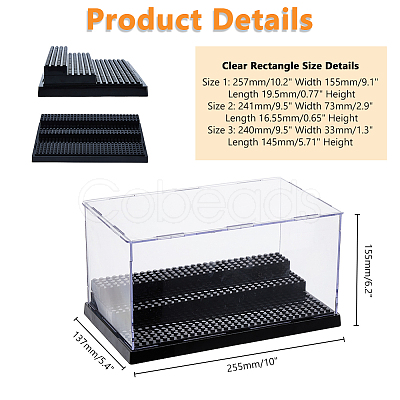 3-Tier Acrylic Minifigures Display Cases CON-WH0086-124-1