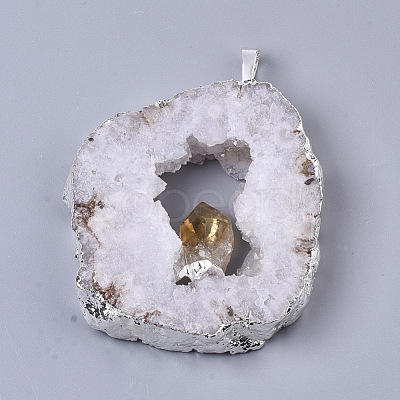 Natural Druzy Agate Big Pendants G-R458-05C-1