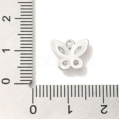 Brass Pave Clear Cubic Zirconia Charms KK-G499-10P-1