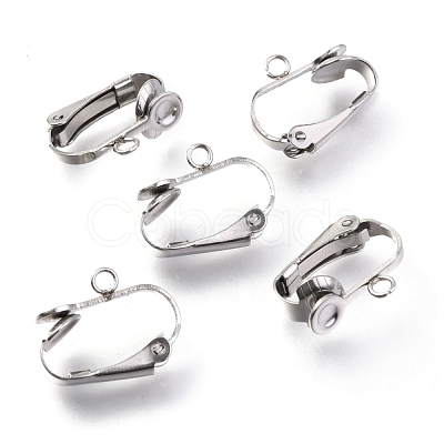 Tarnish Resistant 304 Stainless Steel Clip-on Earrings Findings STAS-L234-136P-1