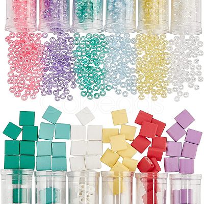 Nbeads DIY Glass Seed Beads Jewelry Making Finding Kit SEED-NB0001-62-1