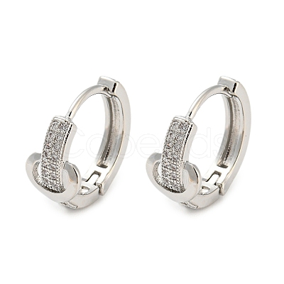 Rack Plating Brass with Cubic Zirconia Hoop Earrings for Women EJEW-G363-06P-1