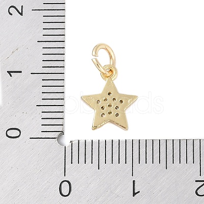 Rack Plating Brass Micro Pave Clear Cubic Zirconia Charms KK-Z060-08G-01-1