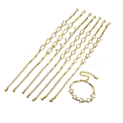 Electroplated Alloy Link Bracelets BJEW-T012-011-RS-1