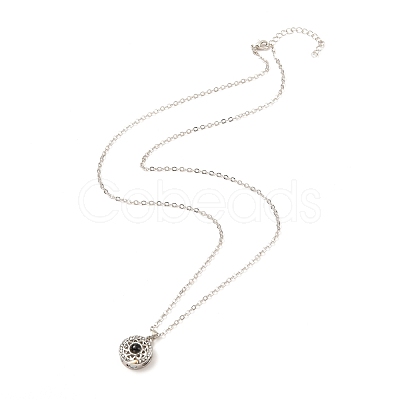 Magnetic Moon & Star with Rhinestone Pendant Necklaces for Girl Women NJEW-B081-01B-1