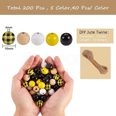 200Pcs Wooden Beads DIY-SZ0003-33A-1