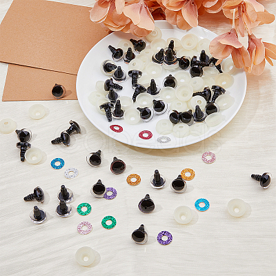 SUPERFINDINGS 48 Sets 8 Colors Plastic Doll Craft Eyes FIND-FH0008-82-1