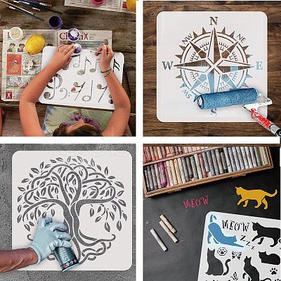 Large Plastic Reusable Drawing Painting Stencils Templates DIY-WH0172-694-1