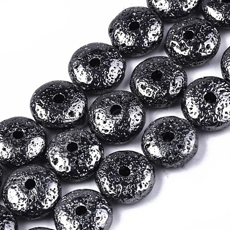 Electroplate Synthetic Lava Rock Beads Strands G-N326-75H-1