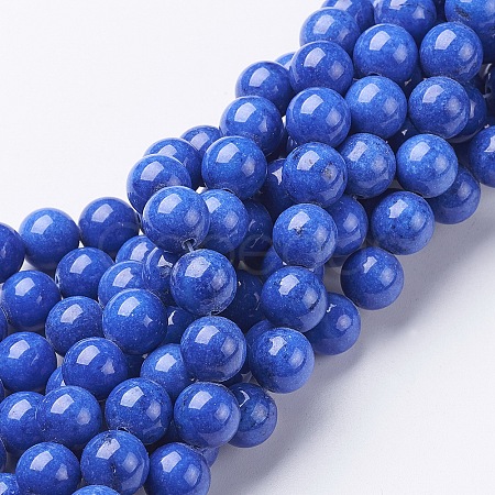 Natural Mashan Jade Round Beads Strands X-G-D263-10mm-XS08-1