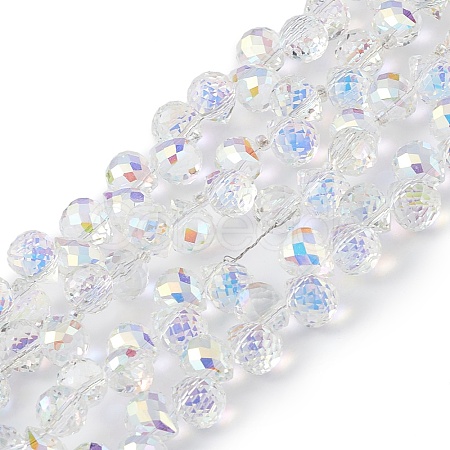 Transparent Electroplate Glass Beads Strands EGLA-F152B-AB02-1
