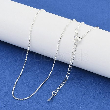 Brass Ball Chain Necklaces for Women NJEW-U008-03S-1