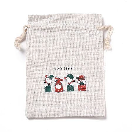 Christmas Cotton Cloth Storage Pouches ABAG-M004-02O-1