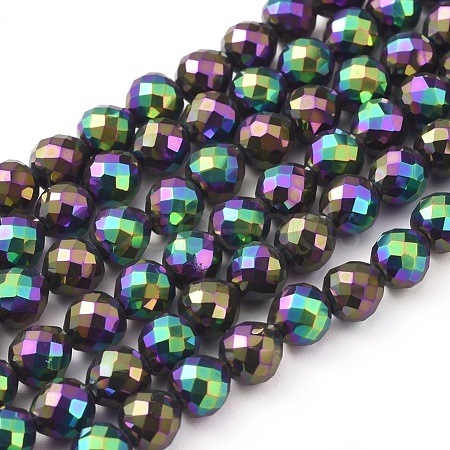 Electroplate Glass Beads Strands X-EGLA-L018-A-FP01-1