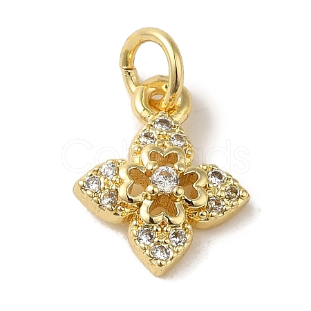 Brass Micro Pave Clear Cubic Zirconia Pendants KK-R162-006A-G-1