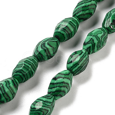 Synthetic Malachite Beads Strands G-P520-C17-01-1