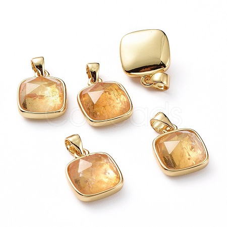 Natural Citrine Charms G-L553-58C-G-1