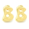 Rack Plating Brass Earrings, Cadmium Free & Lead Free, Long-Lasting Plated, Stud Earrings, Alphabet, Real 18K Gold Plated, Letter B, 14x10.5mm