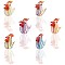 6Pcs Glass Chick Figurine, Handmade Blown Rooster Glass Art Statue, Mini Glass Animal Decor for Collectibles Home Table Decoration, Mixed Color, 20x13x26mm