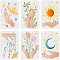 PET Plastic Drawing Painting Stencils Templates Sets, Hand Heart, 29.7x21cm, 6 sheets/set