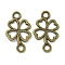 Tibetan Style Alloy Shamrock Connector Charms, Clover Outline Links, Lead Free & Cadmium Free, Antique Bronze, 15.5x30x1.5mm, Hole: 2.5mm