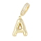 Brass Micro Pave Clear Cubic Zirconia Pendants, Long-Lasting Plated, letters, Letter A, 19x13.5x4.5mm, Hole: 8.5x5.5mm