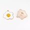 Alloy Enamel Pendants, Fried Egg/Poached Egg, White, Light Gold, 21.5x21.5x3.5mm, Hole: 1.5mm